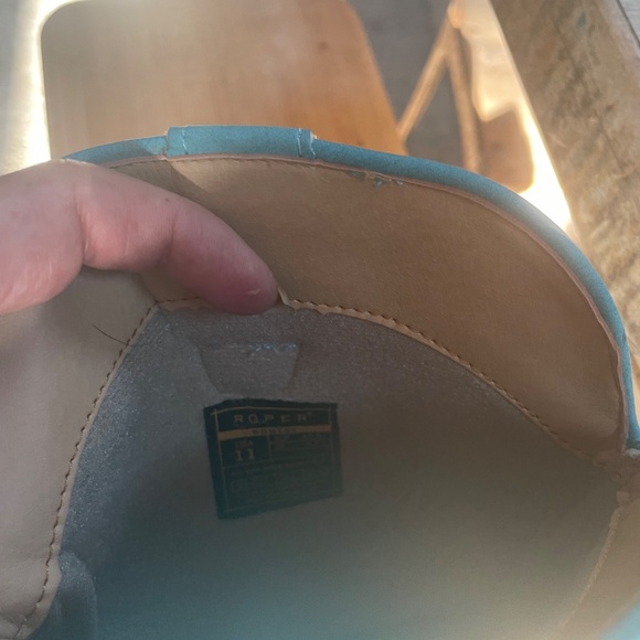 Turquoise Roper knee high suede  Cowboy boots 11🦋 - Picture 7 of 11